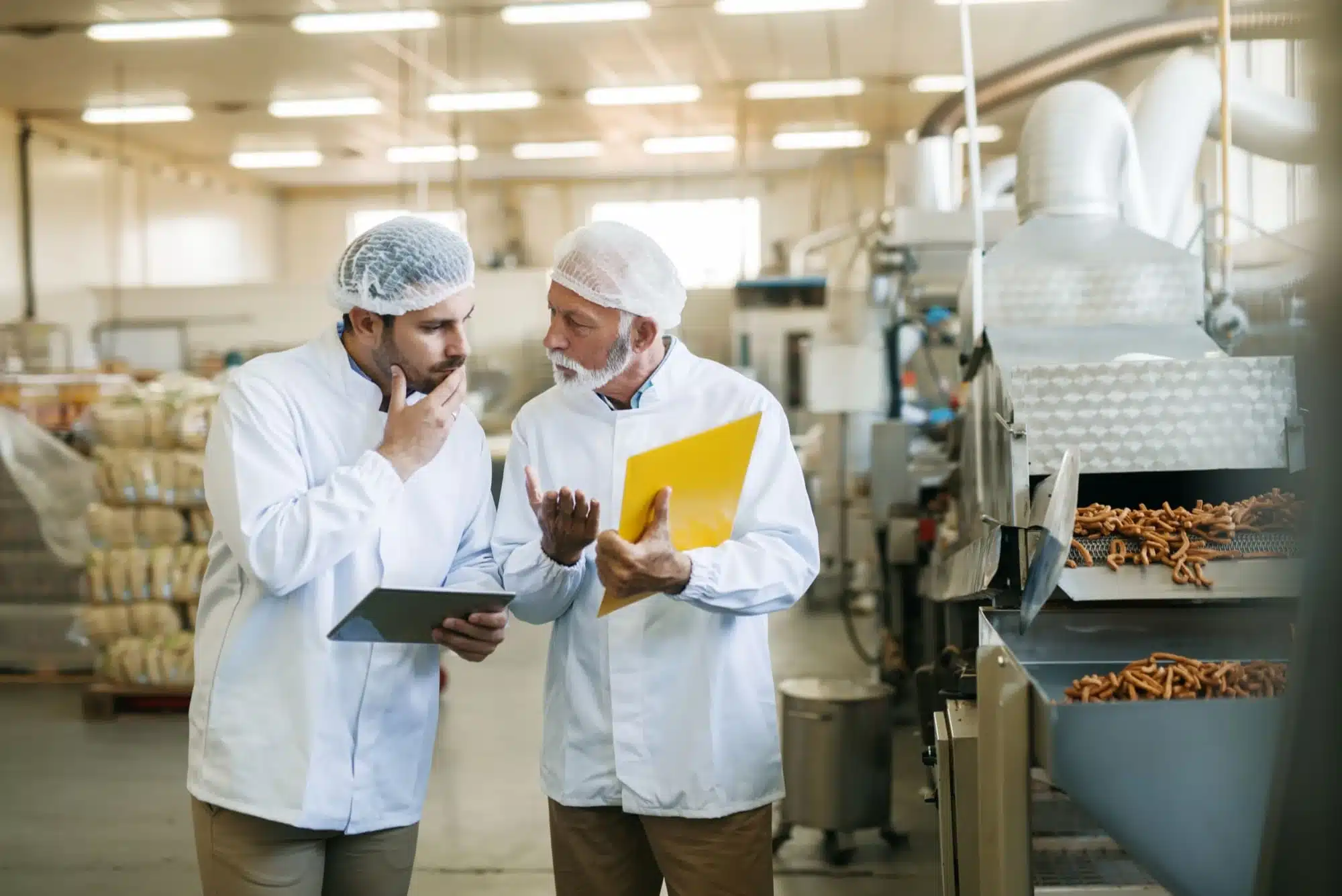 Contrôle HACCP dans une usine agroalimentaire sur une ligne de production alimentaire